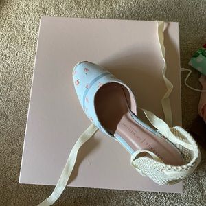 Brand New Gal Meets Glam x Margaux Espadrille Wedge with Blue Stripes